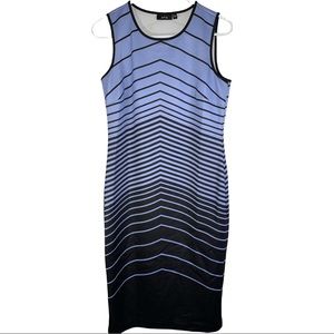 Apt 9 Blue/Black Graphic Bodycon Dress, Size 12